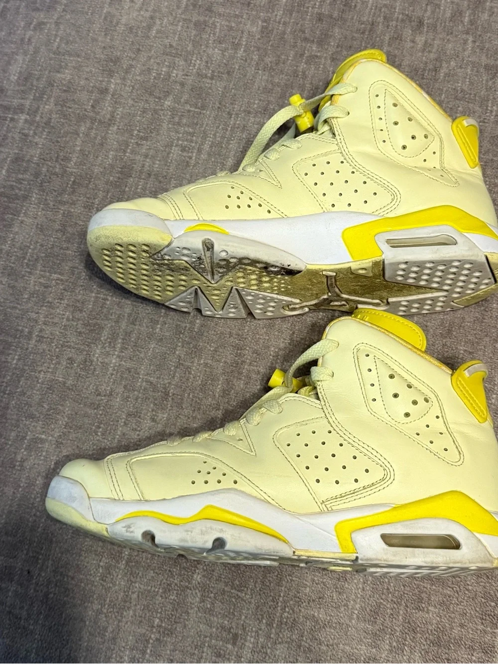 Jordan Kids' Yellow and Cream High-Top Sneakers